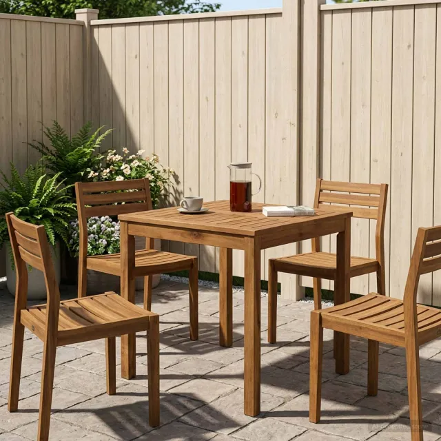 vidaXL Tuindiner tafel LAREN Naturel 60 x 60,5 x 75 cm