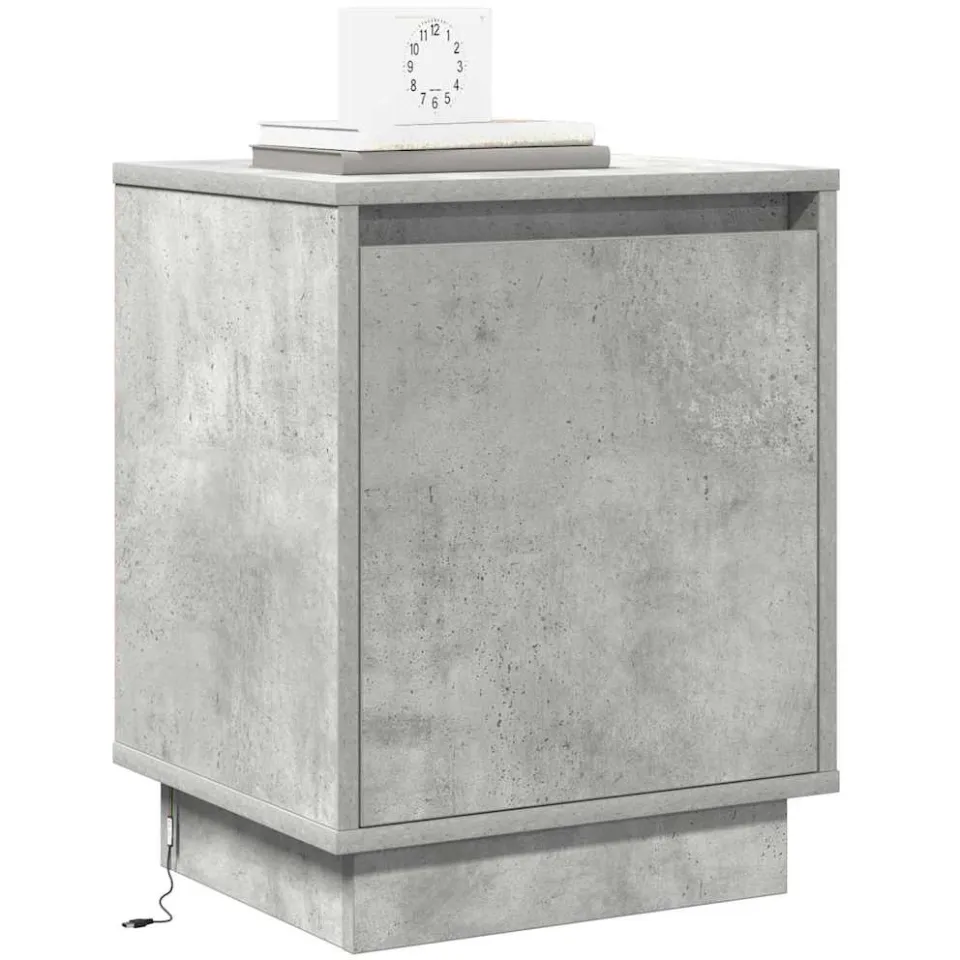 vidaXL Nachtkastje 2 st Beton Grijs 39 x 34,5 x 50 cm Bewerkt hout