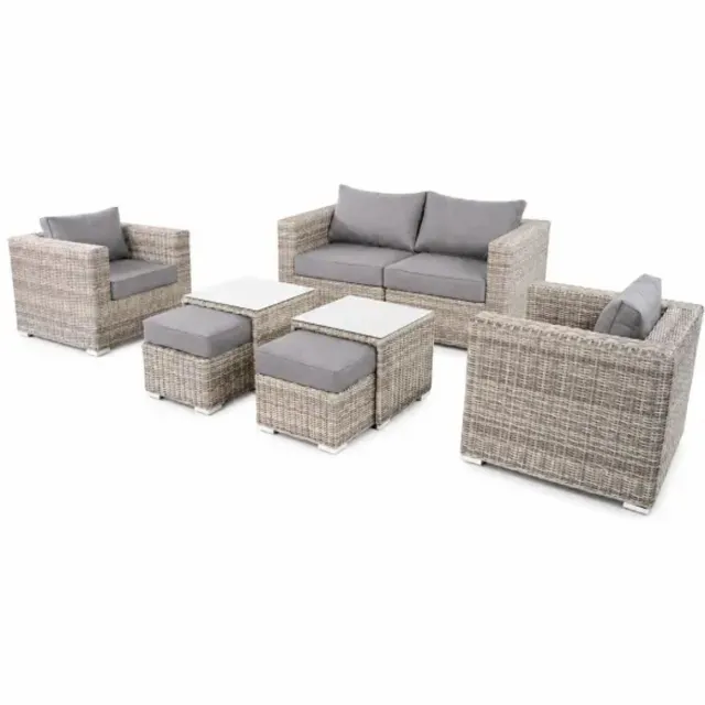 Lesliliving Lesli Living | Loungeset Perugia | 4-persoons | wicker | 6-delig mixed grey