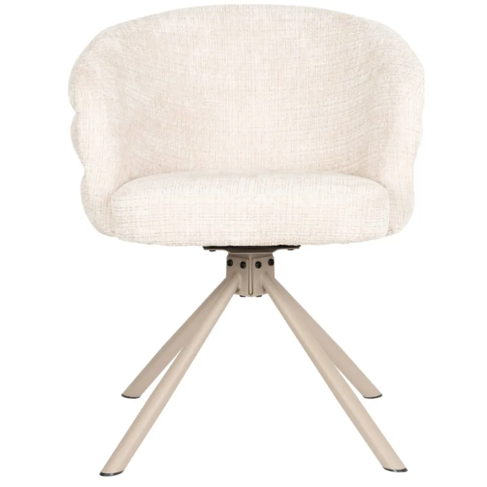 Housecraft Living Marjolein draaibare eetkamerstoel met armleuningen beige, foto 2
