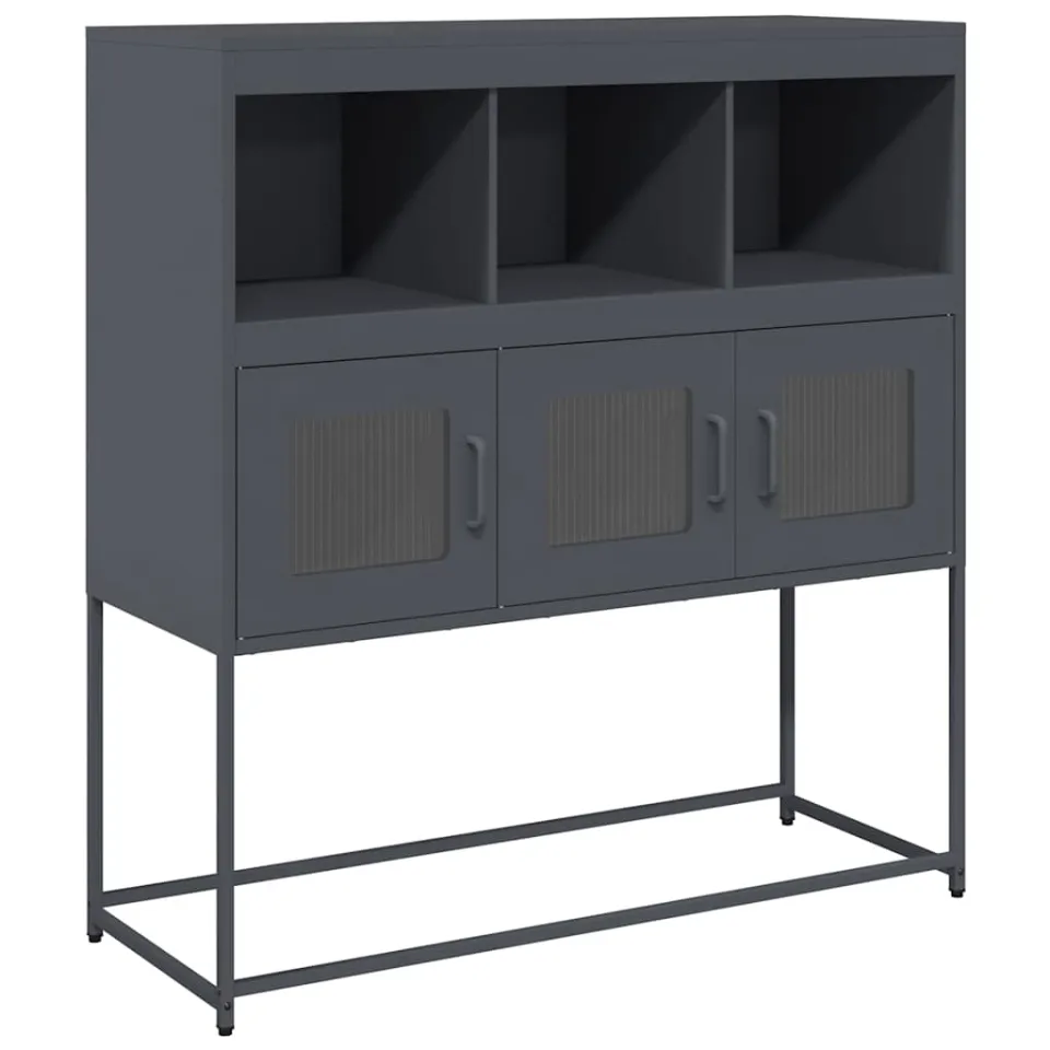 vidaXL Dressoir 100,5x39x107 cm koudgewalst staal antracietkleurig, foto 3