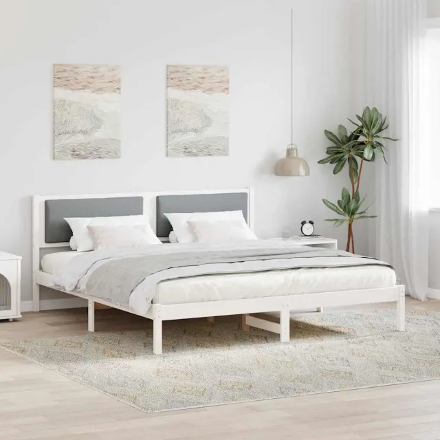 vidaXL Bedframe Lichtgrijs 180 x 200 cm Massief grenenhout