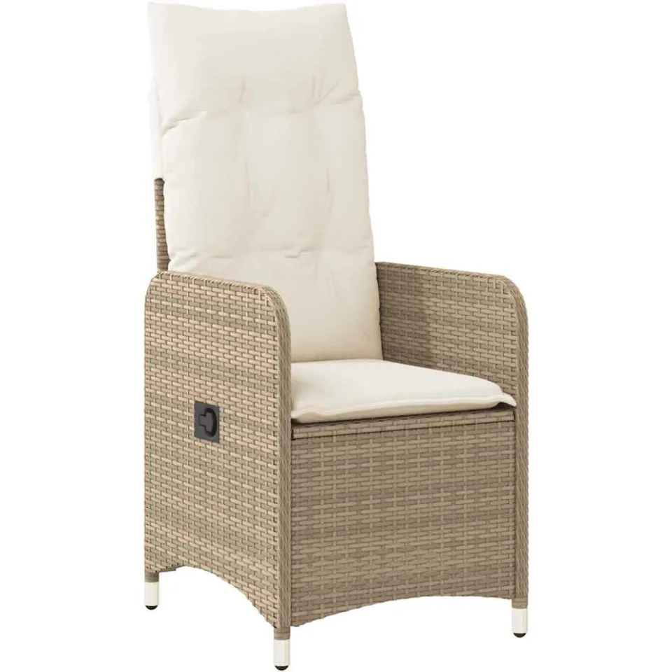 vidaXL 11-delige Bistroset met kussens poly rattan beige, foto 3