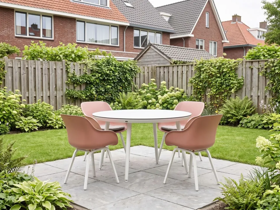 Hartman tuinmeubelen Hartman Le Soleil Element/Sophie Studio ø128cm dining tuinset 5-delig wit, foto 5