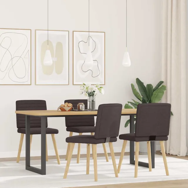vidaXL Eetkamerstoelen 4 st stof donkerbruin bruin