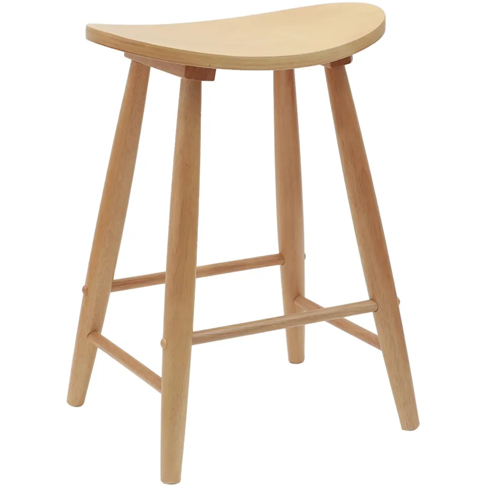 vidaXL Eettafelstoelen 2 st Massief Rubberhout Naturel 46 x 37 x 63 cm, foto 4