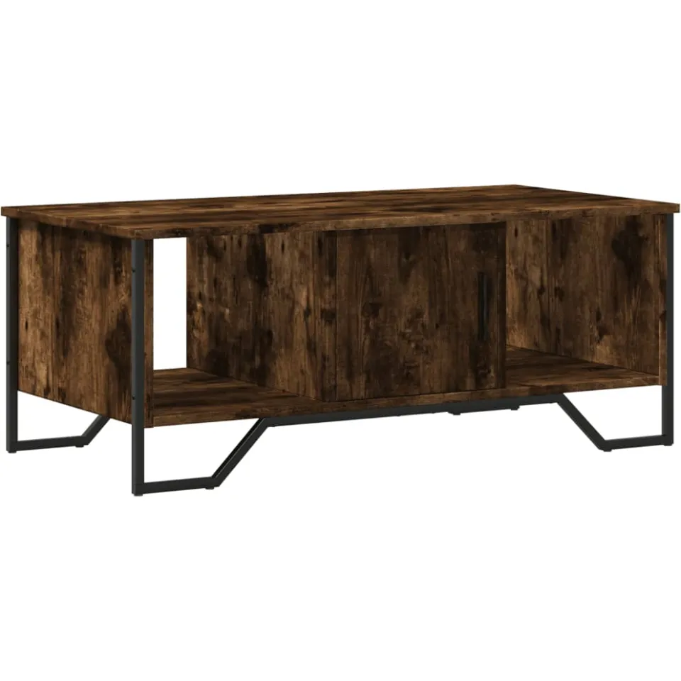 vidaXL Salontafel 100x51x40 cm bewerkt hout gerookt eikenkleurig Bruin