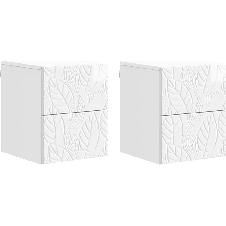 vidaXL Wandbeugel Bedkast 2 st Hoogglans Wit 34,5 x 33 x 40 cm