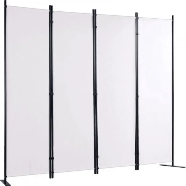 San Marque Scheidingswand - 4 panelen - Kamerscherm - Paravan - Wit - Opvouwbaar - 224x171cm