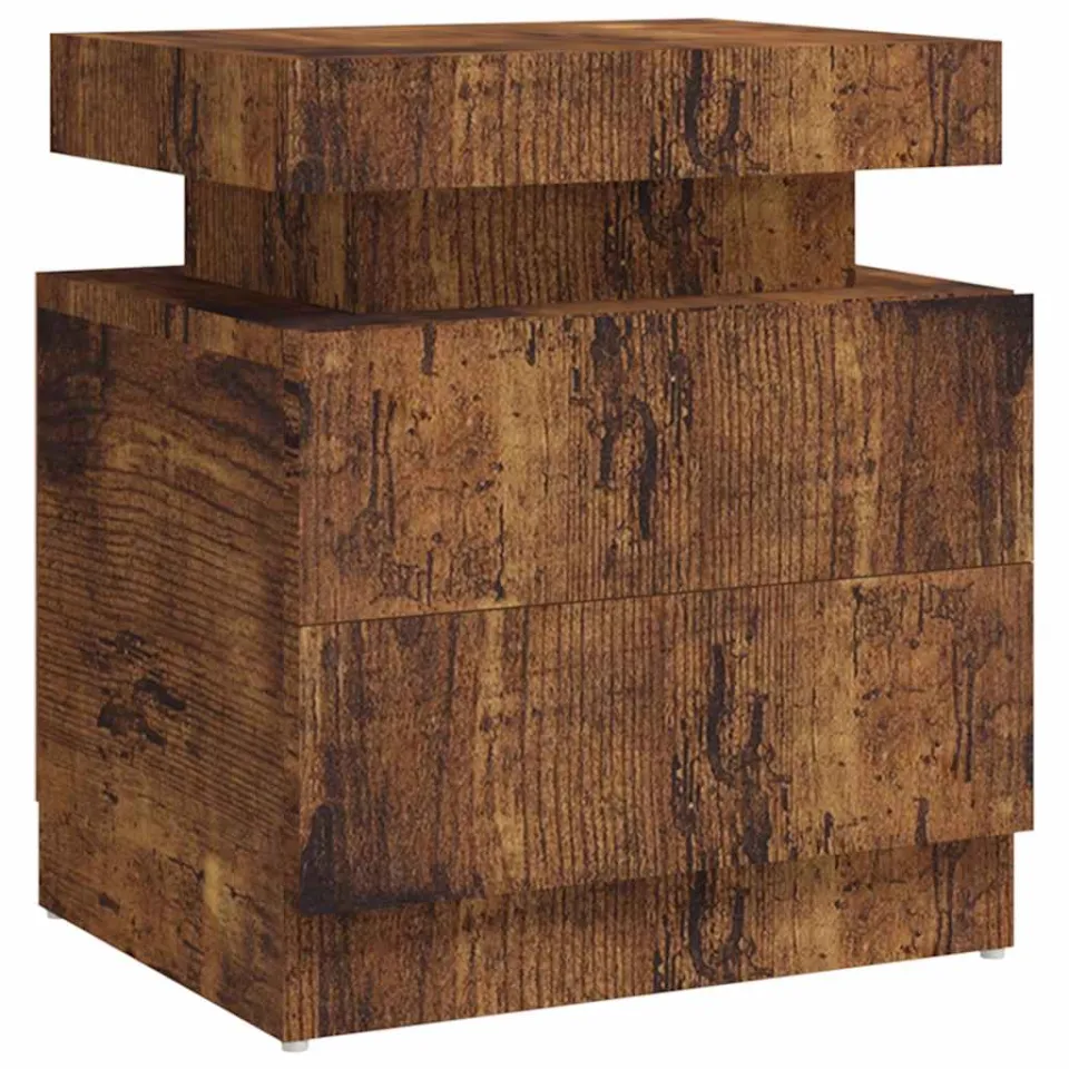 vidaXL Nachtkastje 45x35x52 cm bewerkt hout gerookt eikenkleurig, foto 3