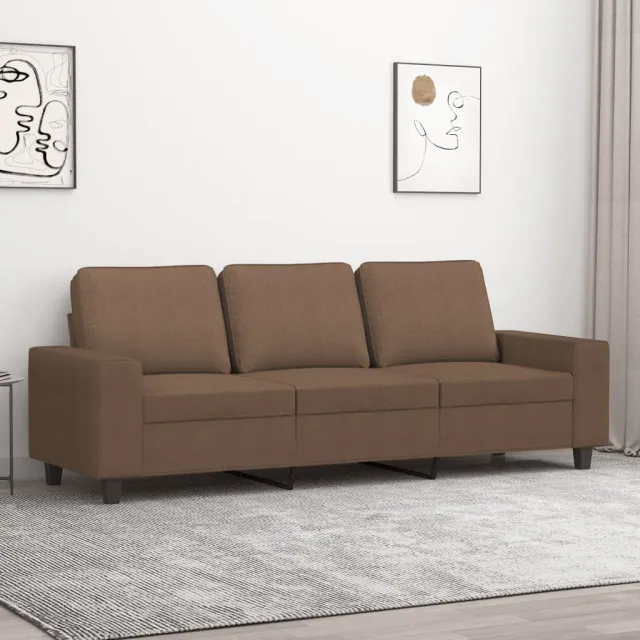 vidaXL Driezitsbank 180 cm stof bruin