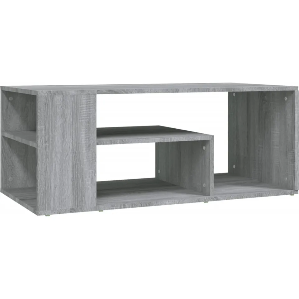 vidaXL Salontafel 100x50x40 cm bewerkt hout grijs sonoma eikenkleurig, foto 3