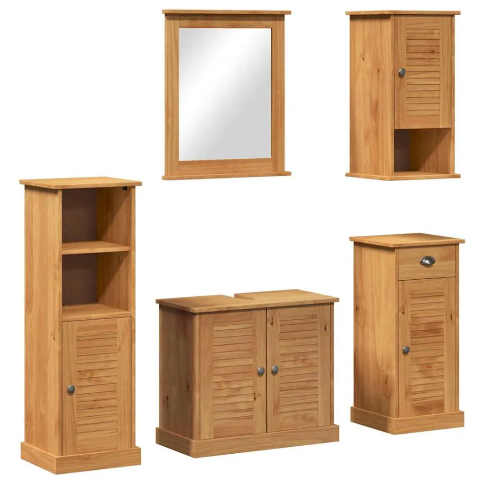 vidaXL Badkamermeubelset VIGO 5 st Honingbruin 37 x 34 x 110 cm bruin, foto 3