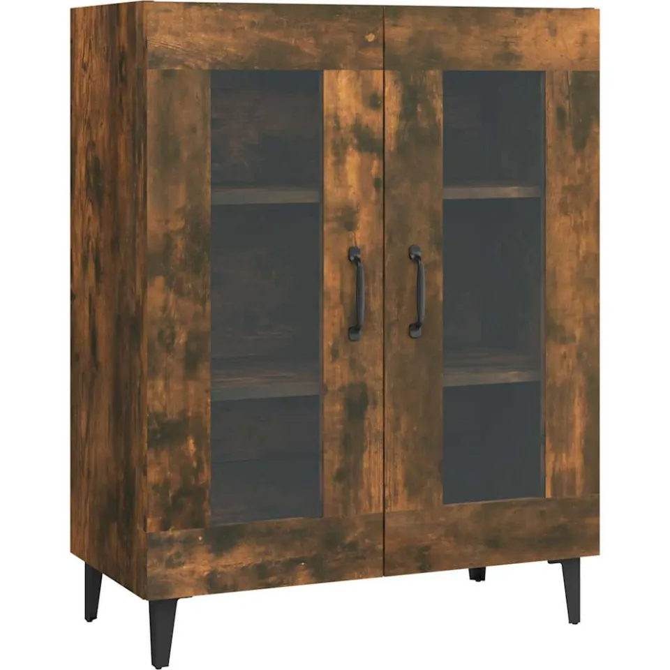 vidaXL Dressoir 69,5x34x90 cm bewerkt hout gerookt eikenkleurig