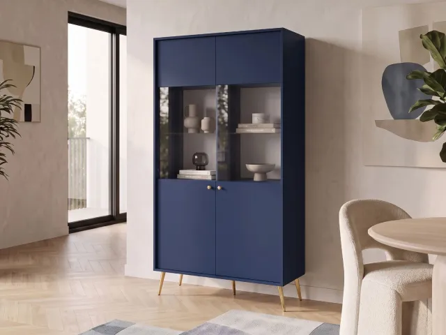 Mobistoxx Vitrinekast ROSSE 2 deuren donkerblauw