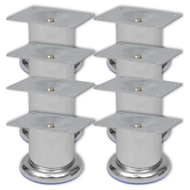 vidaXL Bankpoten rond 8 st 60 mm chroomkleurig Zilver