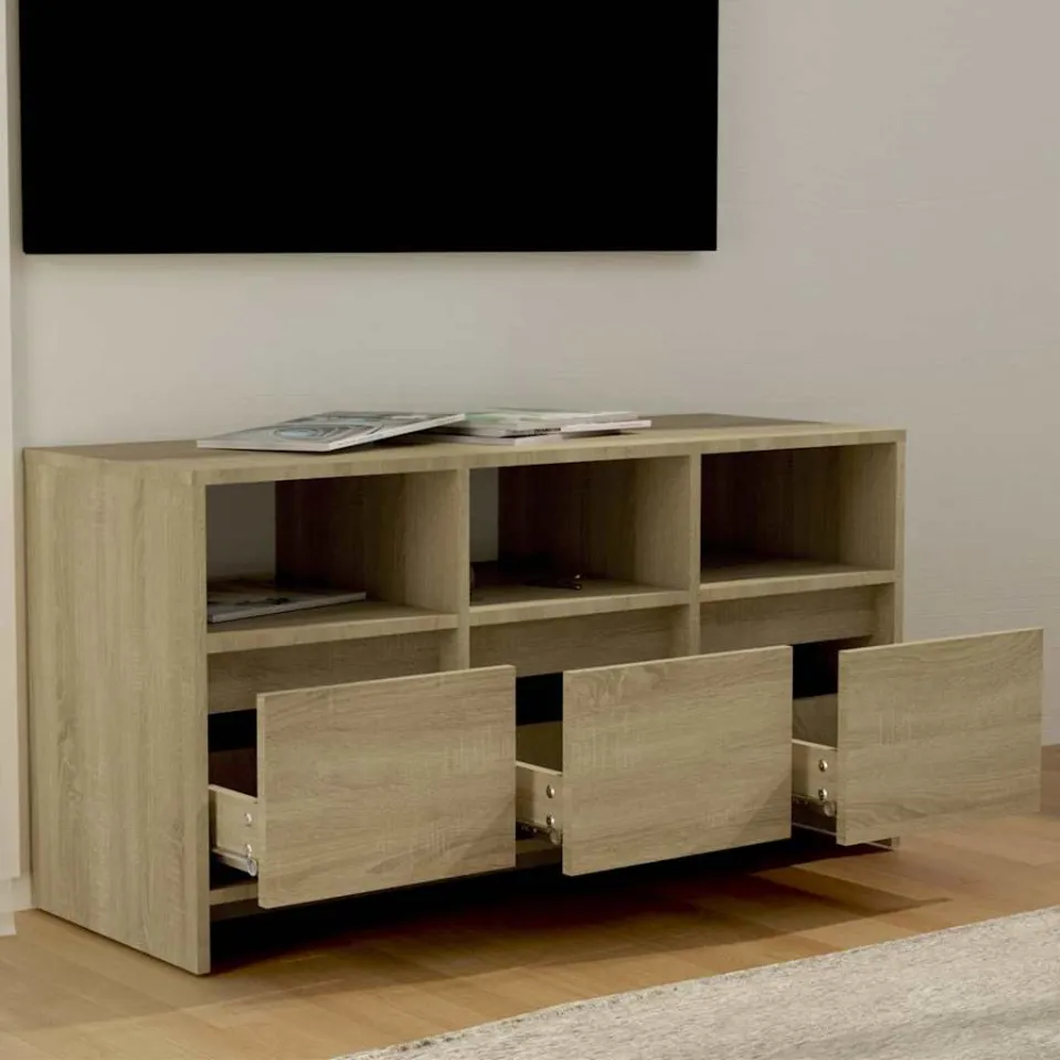 vidaXL Tv-meubel 102x37,5x52,5 cm bewerkt hout sonoma eikenkleurig, foto 3