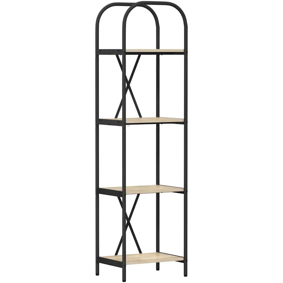 vidaXL Boekenkast 4-laags 40 x 30 x 146 cm Bewerkt hout Sonoma Eiken, foto 3