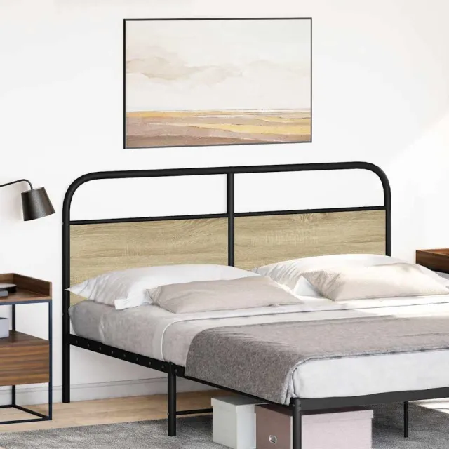 vidaXL Vervangend hoofdbord 160 cm staal en sonoma eikenkleurig Bruin