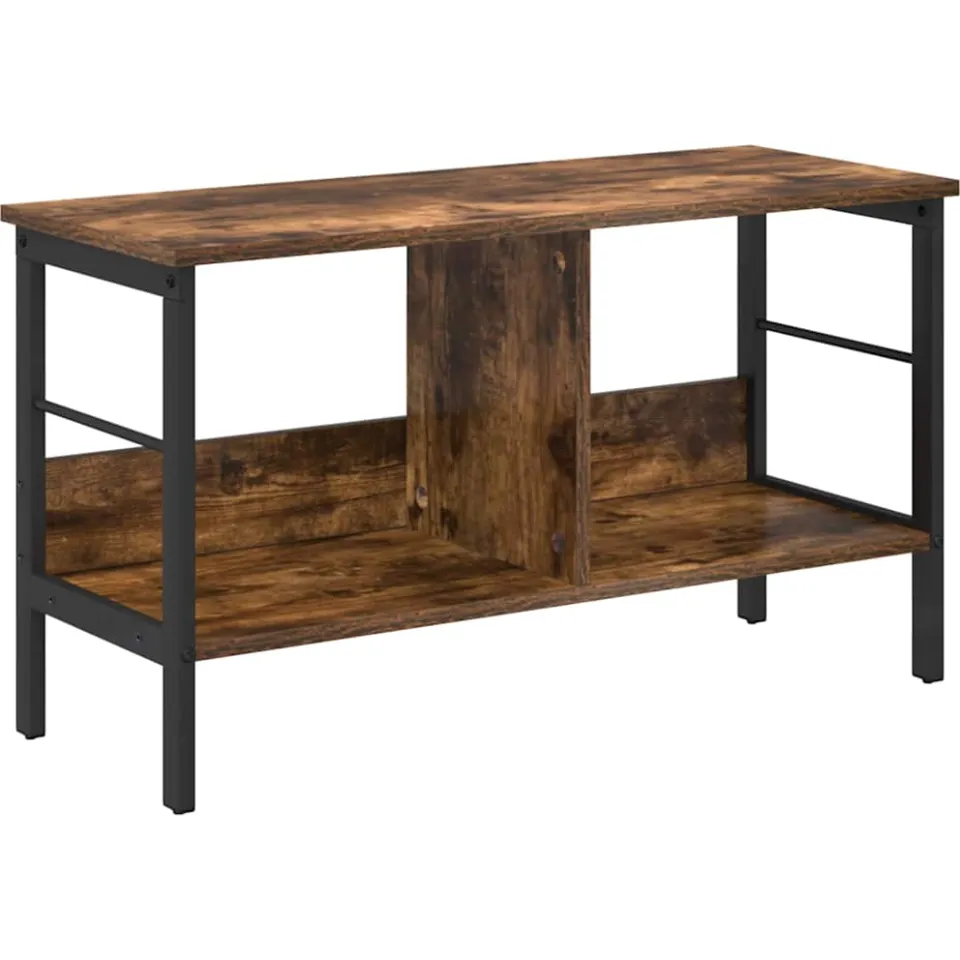 vidaXL Boekenkast 2-laags 82 x 32 x 47 cm Bewerkt hout Gerookt eiken, foto 3