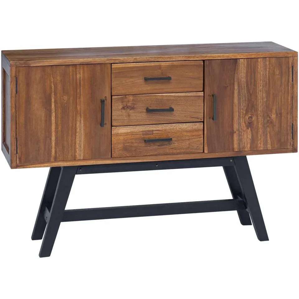 vidaXL TV-standaard 110 x 30 x 75 cm Naturel Massief Teakhout, foto 3