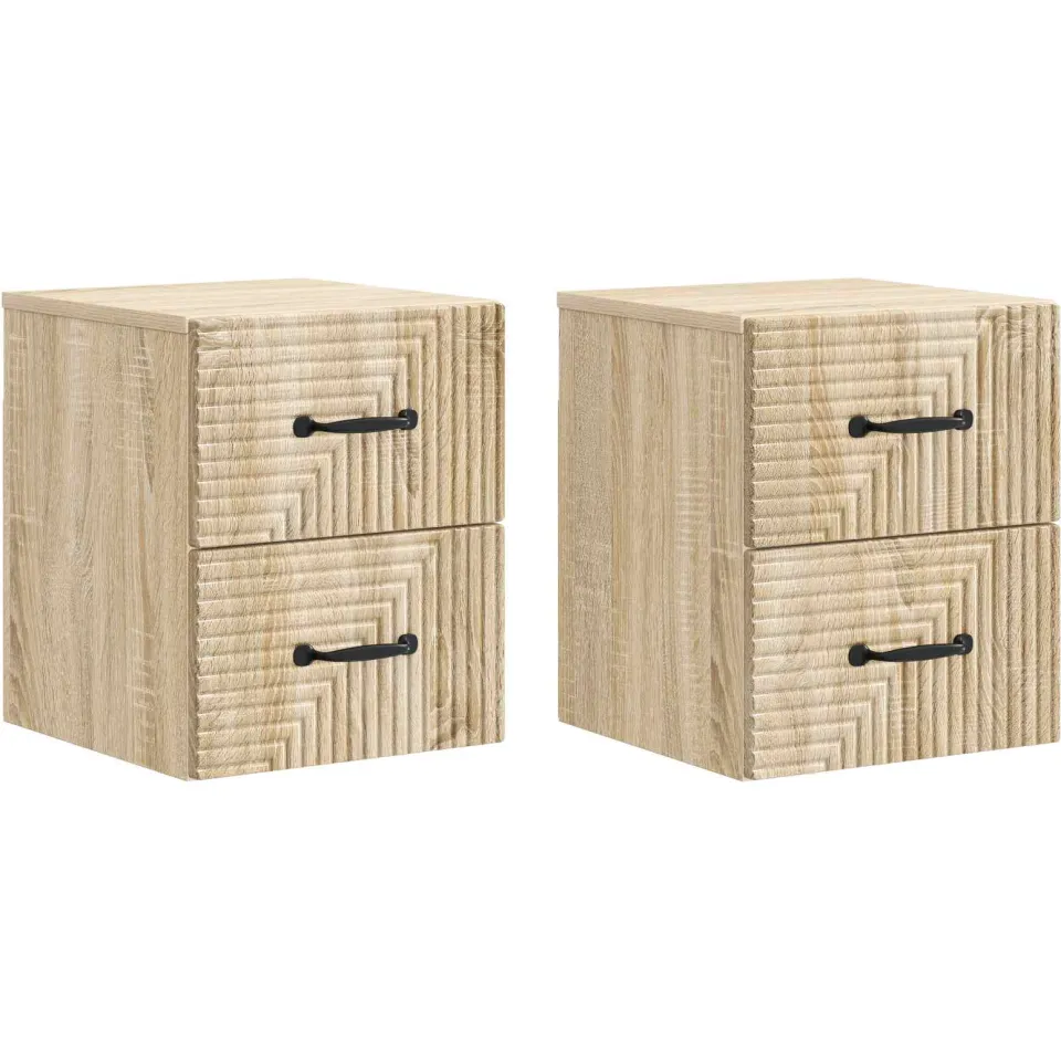 vidaXL Wandbeugel Bedkast 2 st Sonoma Eiken 34,5 x 33 x 40 cm, foto 3