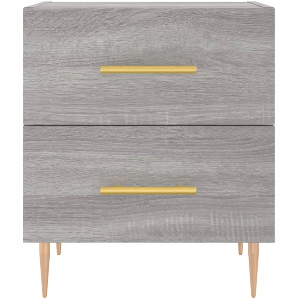 vidaXL Nachtkastjes 2 st 40x35x47,5 cm bewerkt hout grijs sonoma eiken, foto 4