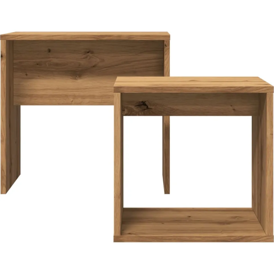 vidaXL 2-delige Tafeltjesset bewerkt hout artisanaal eikenkleurig, foto 3