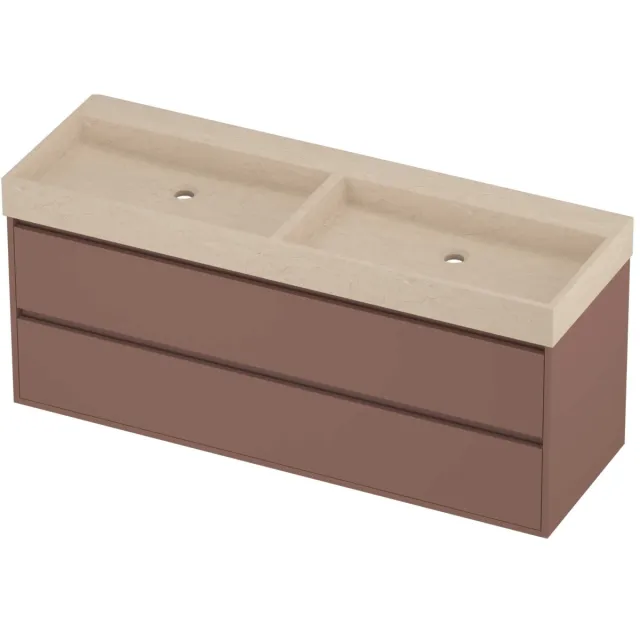 Proline Evoli Badmeubelset Hardsteen Loft 140x46x62 cm Sand Stone Beauty Blush Rosé Goud