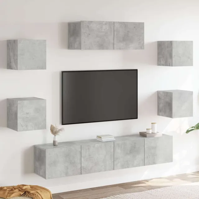 vidaXL 7-delige Tv-meubelset bewerkt hout betongrijs grijs, foto 2