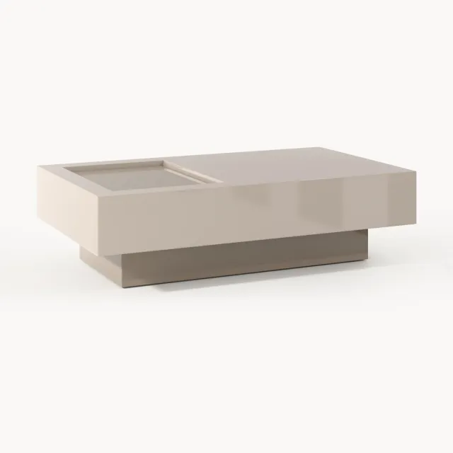 Westwing Collection Rechthoekige salontafel Alessa met opbergruimte Beige, Taupe