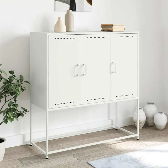 vidaXL Hoge kast 100,5x39x107 cm staal wit, foto 2