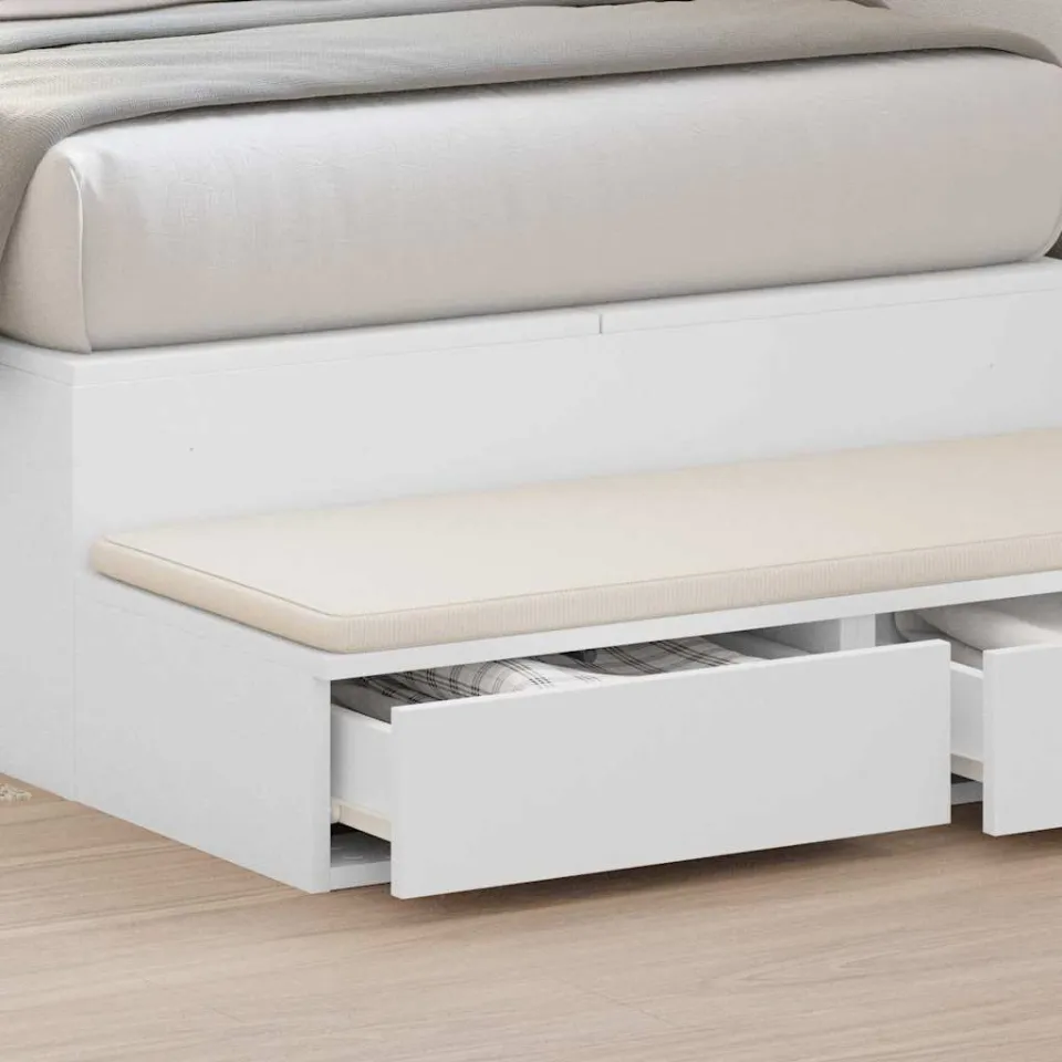 vidaXL Bedlades Wit 90 x 36,5 x 16,5 cm Bewerkt hout, foto 3