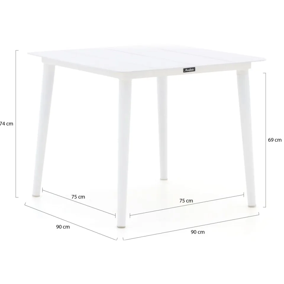 Manifesto Furniture Manifesto Sora dining tuintafel 90x90x74cm wit, foto 2
