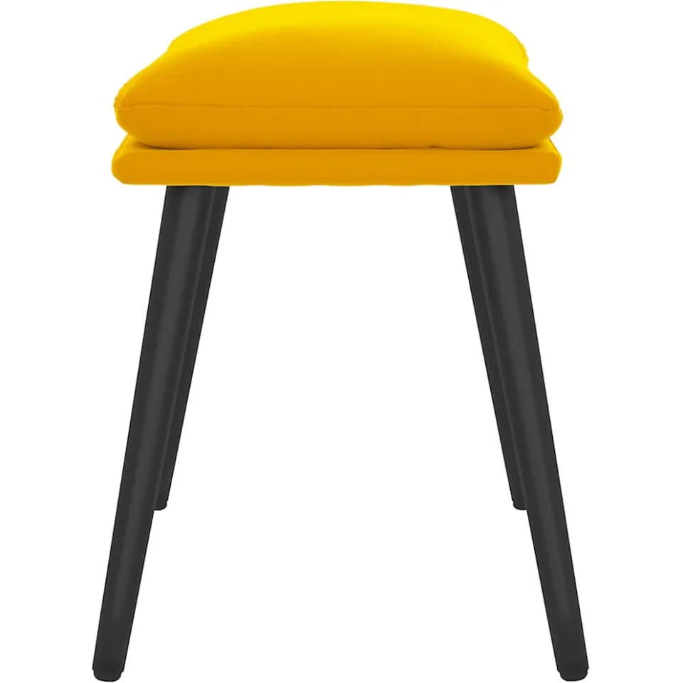 vidaXL Voetenbank 45x29,5x35 cm fluweel mosterdgeel, foto 4