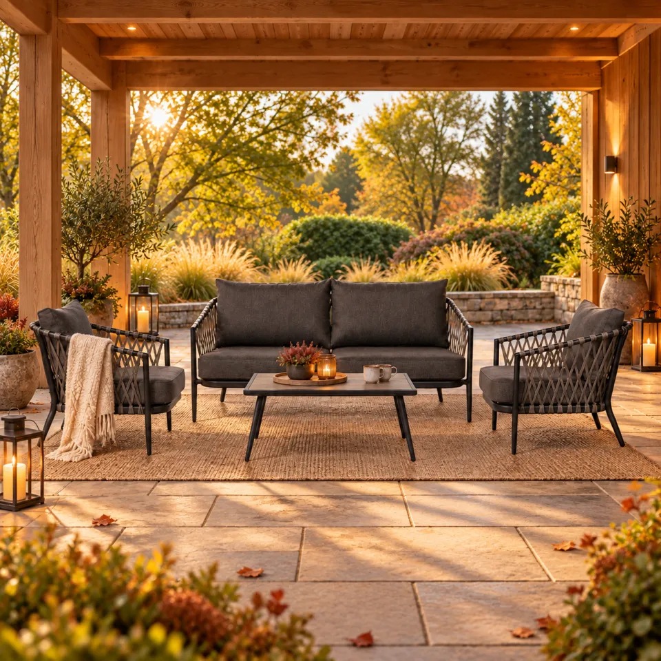 Lisomme Christel 4 delige tuin loungeset donkergrijs zwart, foto 3
