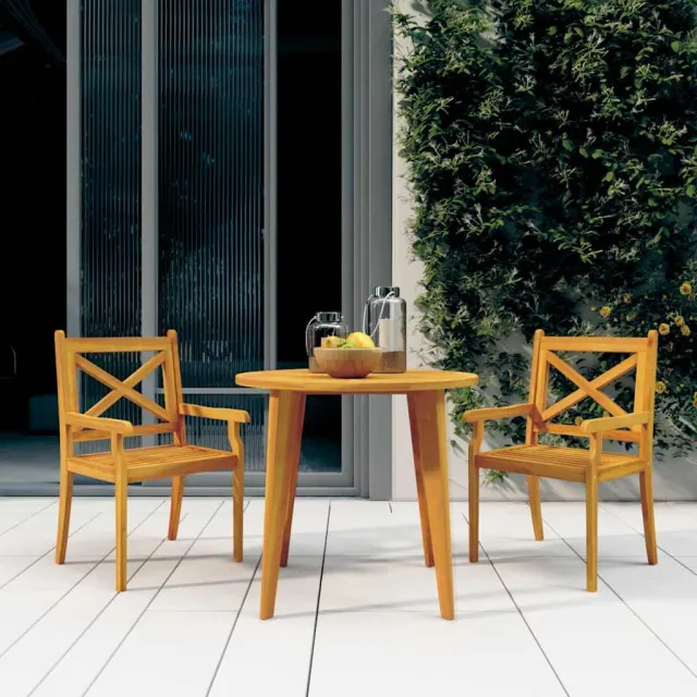 vidaXL 3-delige Tuinset massief acaciahout bruin, foto 2