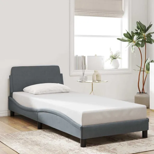 vidaXL Bedframe "Dover" 80x200 cm fluweel donkergrijs grijs
