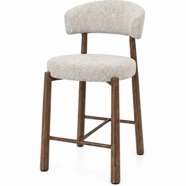 TeakOne Set van 2 - keukenbarstoel - Ronda Bar Chair - Greige Walnut