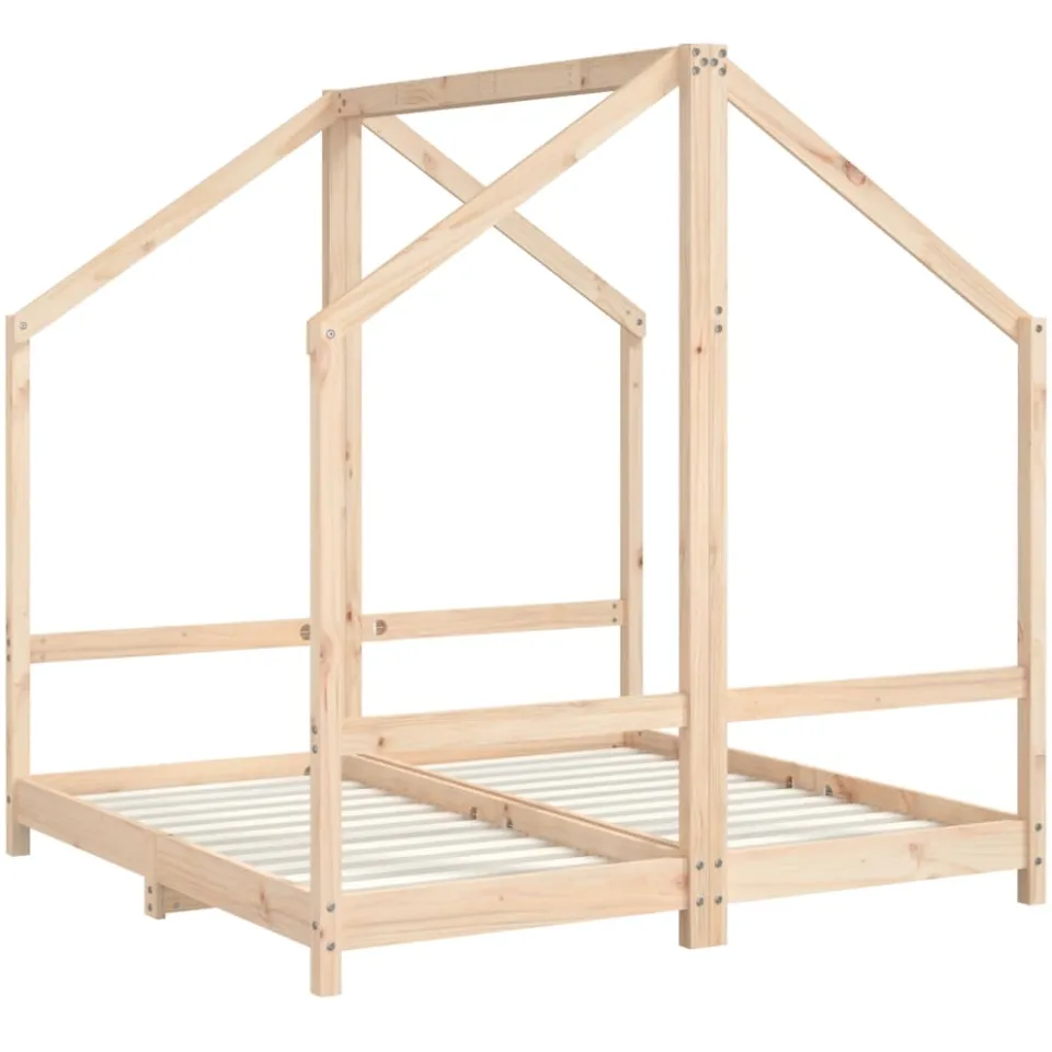 vidaXL Kinderbedframe 2x(70x140) cm massief grenenhout Bruin