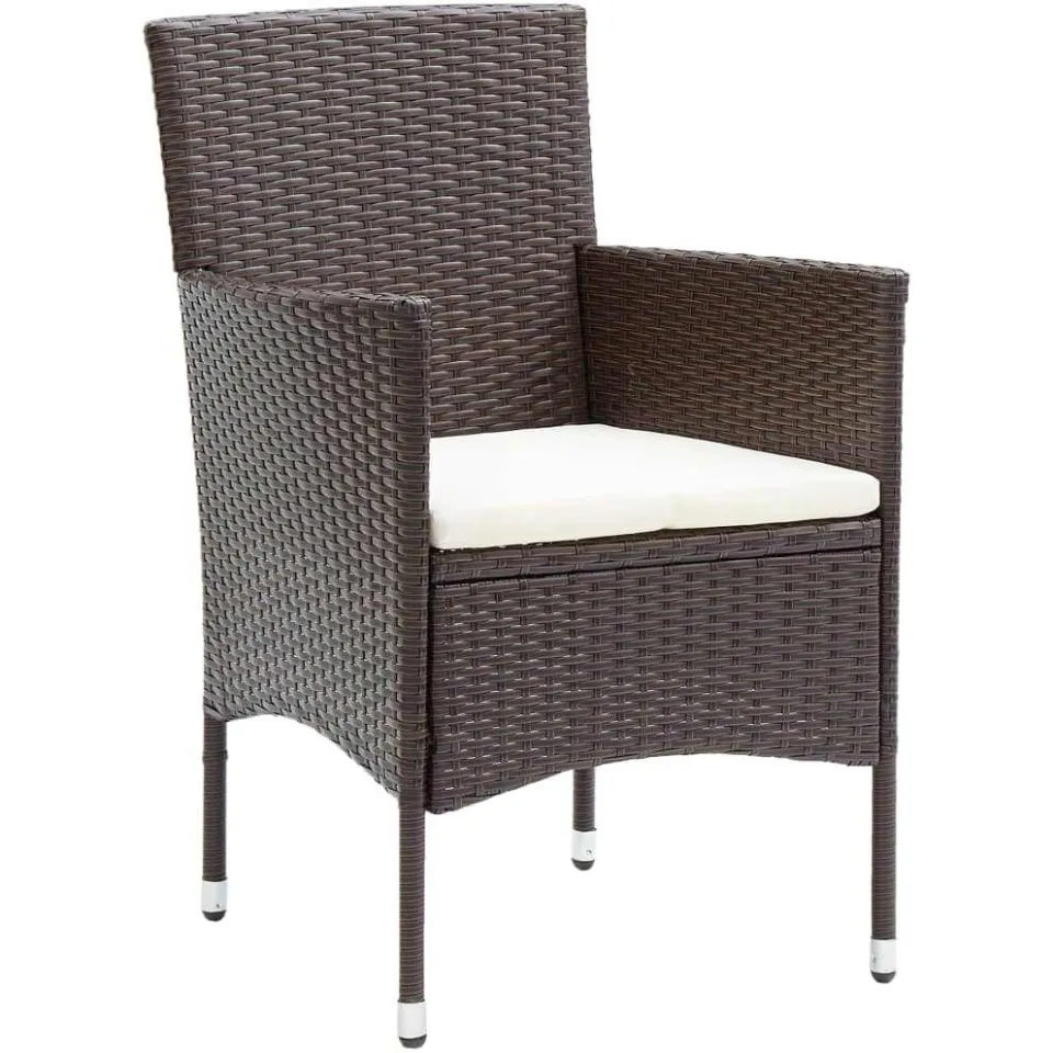 vidaXL 5-delige Tuinset met kussens poly rattan bruin, foto 4