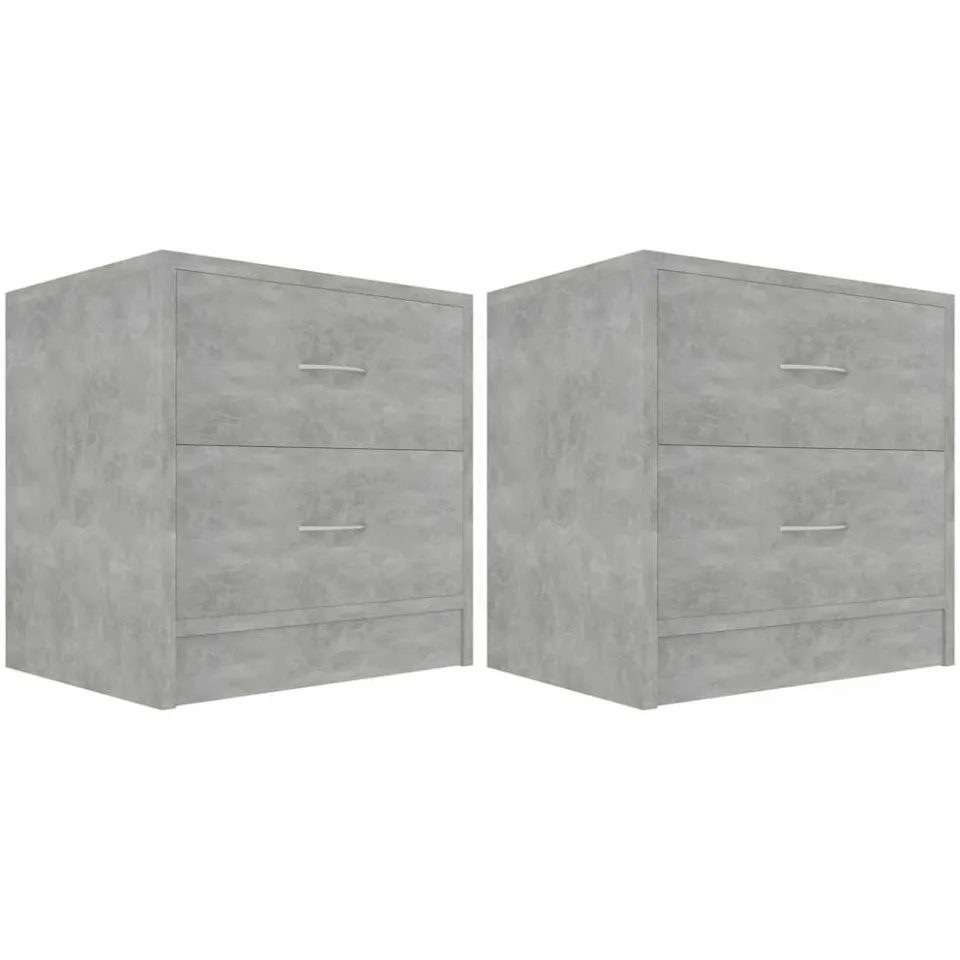 vidaXL Nachtkastjes 2 st 40x30x40 cm bewerkt hout betongrijs grijs, foto 3