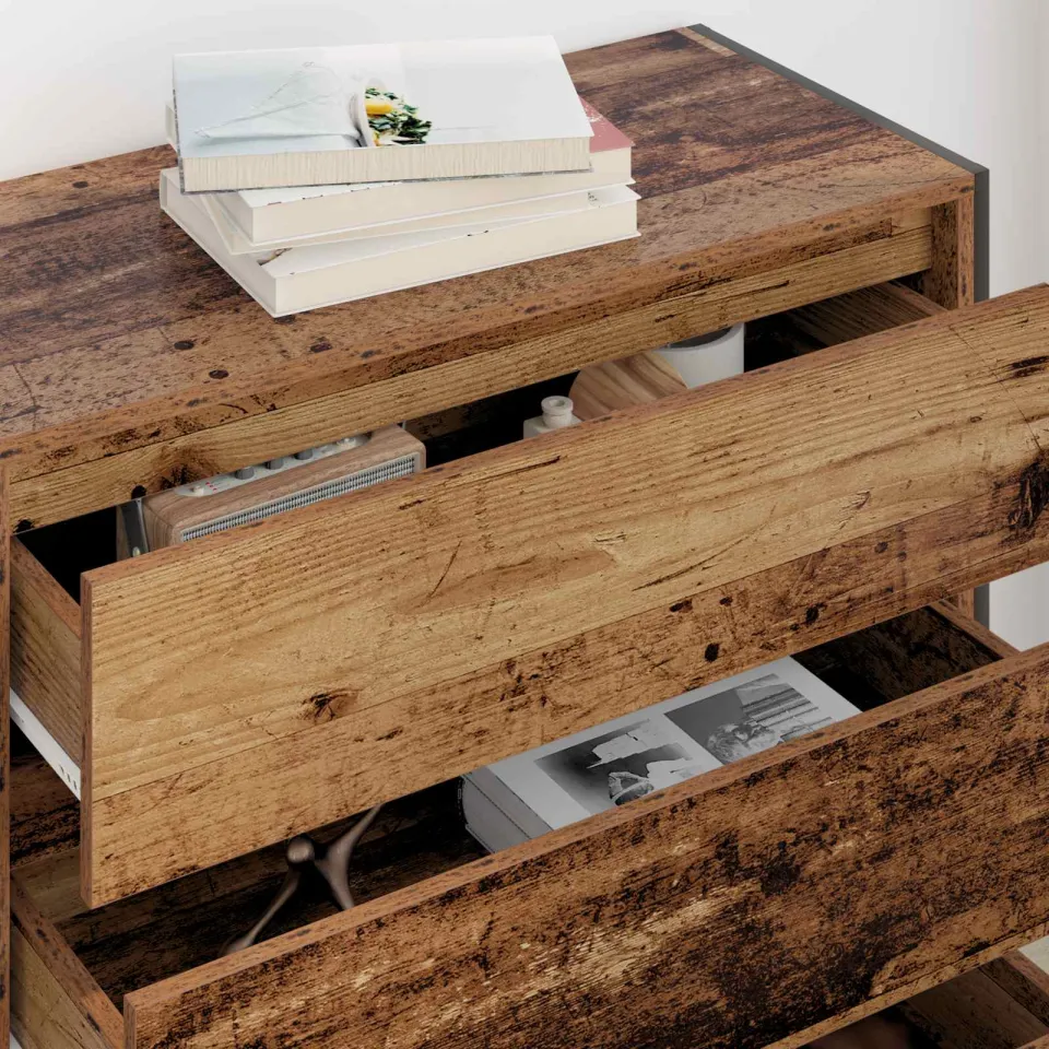 vidaXL Dressoir Oud Hout 79 x 36 x 75.5 cm Bewerkt hout bruin, foto 4