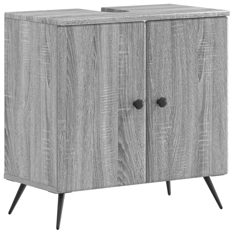 vidaXL Badkamer wastafelkast BREDA Grijs Sonoma 59,5 x 31,5 x 59 cm, foto 3
