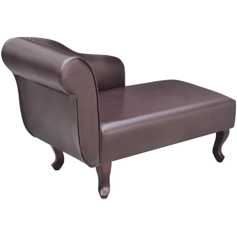 vidaXL Chaise longue kunstleer bruin, foto 3