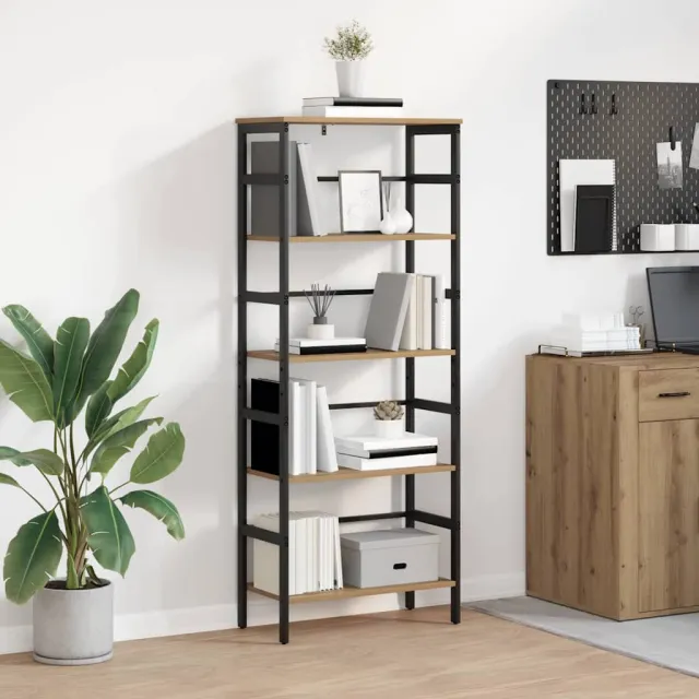 vidaXL Boekenkast 4-laags 60 x 29,5 x 149 cm Bewerkt hout bruin, foto 2