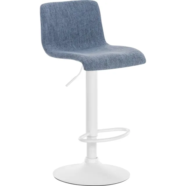 CLP Hover Barkruk - Stof wit/blauw