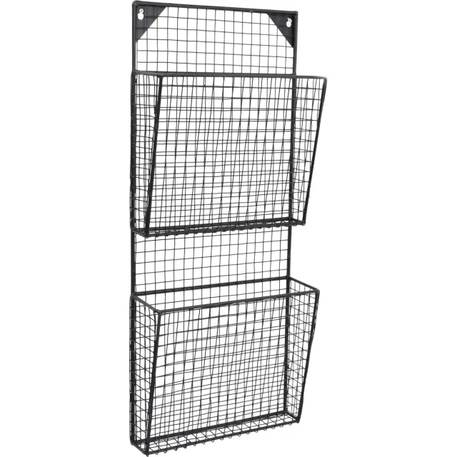 LOFT42 Maggy Gaas Tijdschriftenrek 2 vaks Zwart - Metaal - 70x30x10