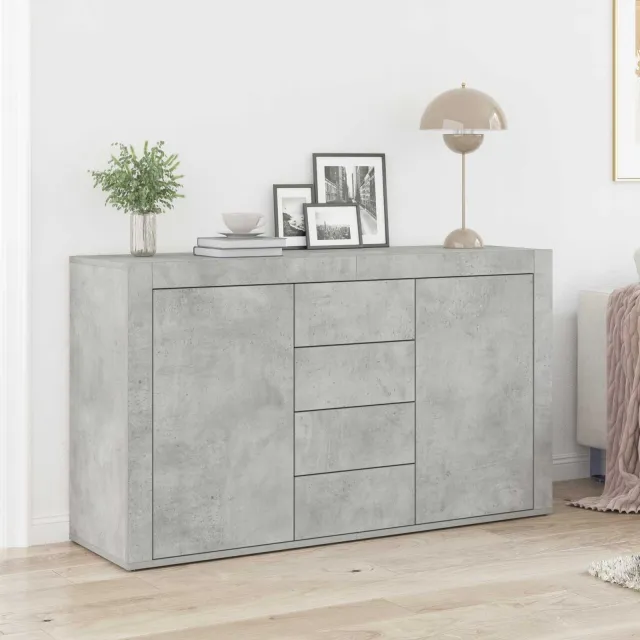 vidaXL Dressoir Beton Grijs 120 x 36 x 69 cm Bewerkt hout, foto 2