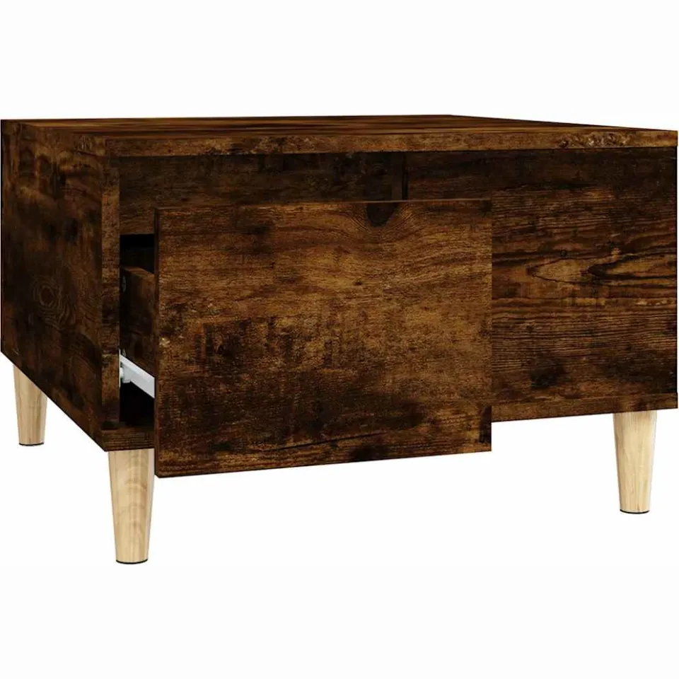 vidaXL Salontafel 55x55x36,5 cm bewerkt hout gerookt eikenkleurig, foto 3